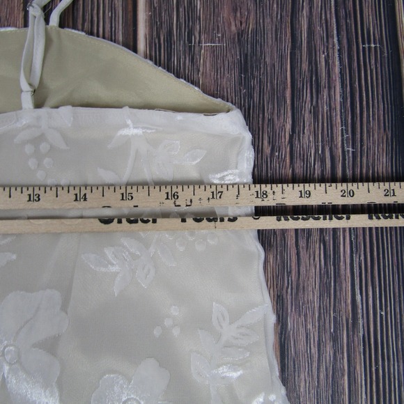 Lulus Dress Womens Medium Beige White Floral Embroidered Mesh Overlay Sleeveless - Picture 4 of 6